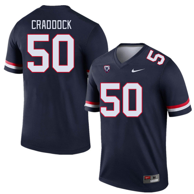 Men #50 Brandon Craddock Arizona Wildcats College Football Jerseys Stitched-Navy - Click Image to Close